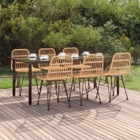 Garden Dining Set Poly Rattan