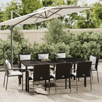 Garden Dining Set with Cushions Poly Rattan