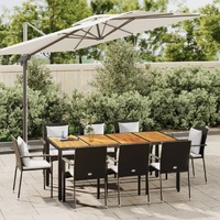 Garden Dining Set with Cushions Poly Rattan