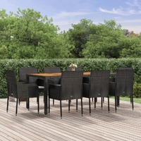 Garden Dining Set with Cushions Poly Rattan