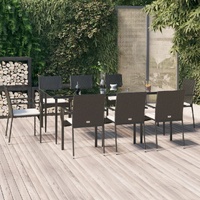 Garden Dining Set with Cushions Poly Rattan
