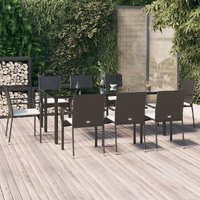 Garden Dining Set with Cushions Poly Rattan