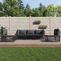 Garden Lounge Set with Cushions Steel