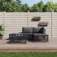Garden Lounge Set with Cushions Steel