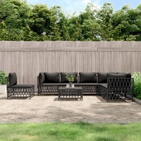 Garden Lounge Set with Cushions Steel