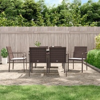 Garden Dining Set with Cushions Poly Rattan and Steel