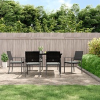 Garden Dining Set with Cushions Poly Rattan and Steel