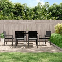 Garden Dining Set with Cushions Poly Rattan and Steel