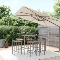 Garden Bar Set Poly Rattan& Solid Wood Acacia
