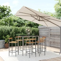 Garden Bar Set Poly Rattan& Solid Wood Acacia