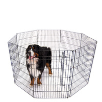 8 Panel Playpen Puppy Exercise Fence Cage Enclosure Pets Black All Sizes - 36" - Black