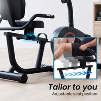 PROFLEX Magnetic Recumbent Exercise Bike, LCD Display, Heart Rate Sensors, Adjustable Seat, 8-Level Resistance, Comfortable Seated Home Cardio Fitness