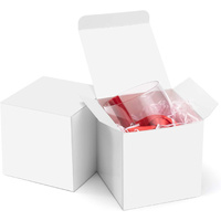 10 Pack of White 5cm Square Cube Card Gift Box - Folding Packaging Small rectangle/square Boxes for Wedding Jewelry Gift Party Favor Model Candy Choco