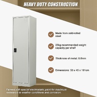 Single-Door Metal Tall Cabinet Shelf Storage for Home Office Gym