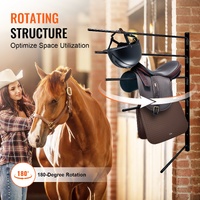 VEVOR Wall Mounted Saddle Rack, 30.9 x 29.9 x 5.5 in, Swing Out Saddle Holder, Six Tiers Horse Saddle Stand, Space Saving Horse Pad and Blanket Rack f