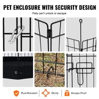 VEVOR Dog Playpen, 8 Pcs 30"H x 24"W Panels Foldable Metal Pet Exercise Pen, Dog Fence Indoor and Outdoor Pen with Door, 600D Oxford Fabric Bottom Pad