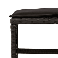 9 Piece Garden Dining Set with Cushions Black Poly Rattan