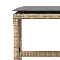11 Piece Garden Dining Set with Cushions Mix Beige Poly Rattan