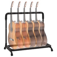 Folding Guitar Stand with 5 Sections Black 74x41x66 cm Steel