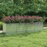 Garden Raised Bed Galvanized Steel Silver
