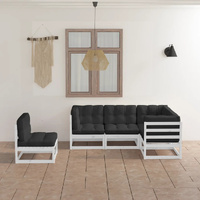 5 Piece Garden Lounge Set Solid Pinewood