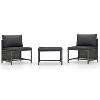 Sectional Sofa with Cushions Poly Rattan