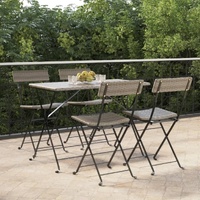 Folding Bistro Chairs Poly Rattan and Steel
