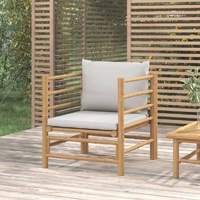 Garden Lounge Set with Cushions Bamboo