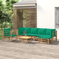 Garden Lounge Set with Cushions  Bamboo