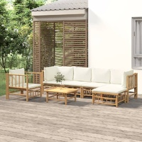 Garden Lounge Set with Cushions  Bamboo