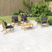 Garden Lounge Set with Cushions Bamboo