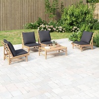 Garden Lounge Set with Cushions Bamboo
