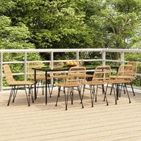 Garden Dining Set Poly Rattan
