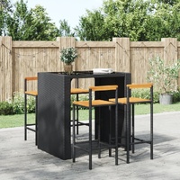 Bar Stools Poly Rattan and Solid Wood Acacia
