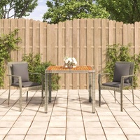 Garden Dining Set with Cushions Poly Rattan