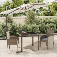 Garden Dining Set with Cushions Poly Rattan
