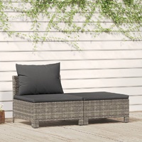 Garden Lounge Set with Cushions Grey Poly Rattan
