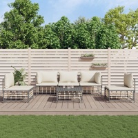 Garden Lounge Set with Cushions Anthracite Poly Rattan