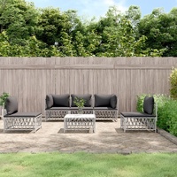 Garden Lounge Set with Cushions Steel