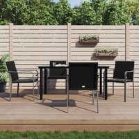 Garden Dining Set with Cushions Poly Rattan and Steel