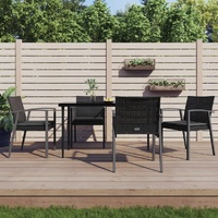 Garden Dining Set with Cushions Poly Rattan and Steel