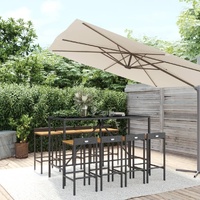 Garden Bar Set Poly Rattan& Solid Wood Acacia