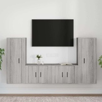 4 Piece TV Cabinet Set Engineered Wood