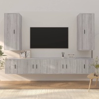6 Piece TV Cabinet Set Engineered Wood