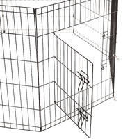 8 Panel Playpen Puppy Exercise Fence Cage Enclosure Pets Black All Sizes - 36" - Black