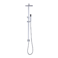 WELS 8" Rain Shower Head Set Square Dual Heads Faucet High Pressure Hand Held