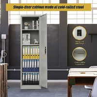 Single-Door Metal Tall Cabinet Shelf Storage for Home Office Gym
