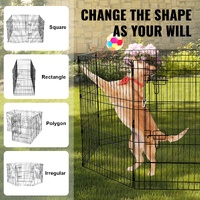 VEVOR Dog Playpen, 8 Pcs 30"H x 24"W Panels Foldable Metal Pet Exercise Pen, Dog Fence Indoor and Outdoor Pen with Door, 600D Oxford Fabric Bottom Pad