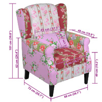 Armchair with Patchwork Design Fabric