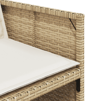 9 Piece Garden Dining Set with Cushions Beige Poly Rattan